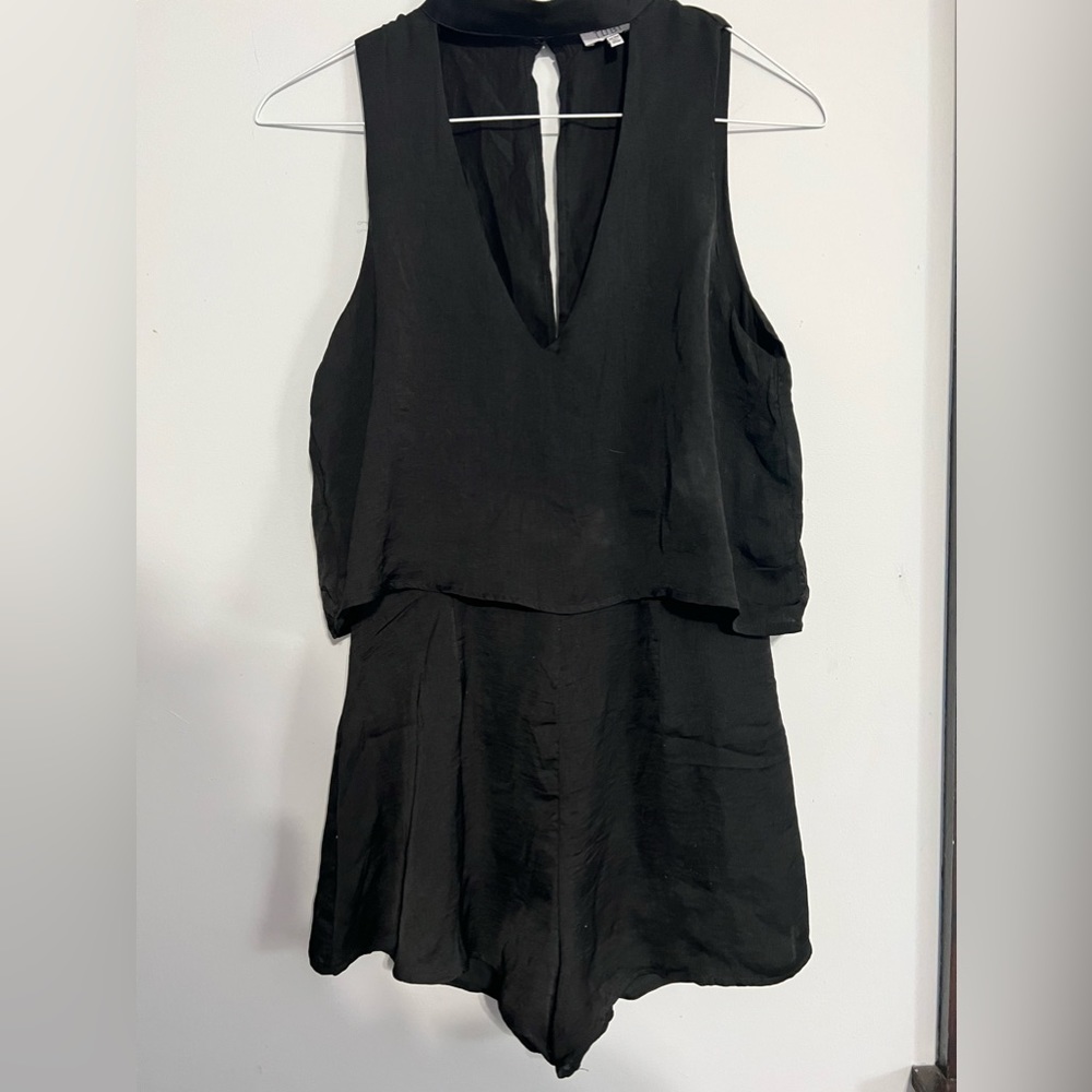 Black High Neck Romper